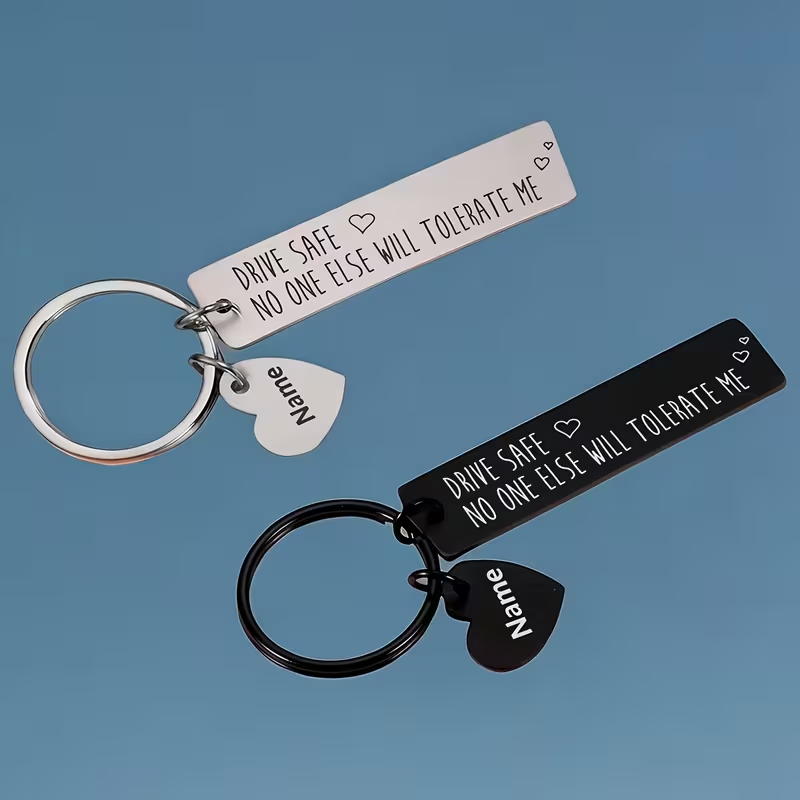 Initial Ring Custom - Porte-clés personnalisé avec gravure au laser,