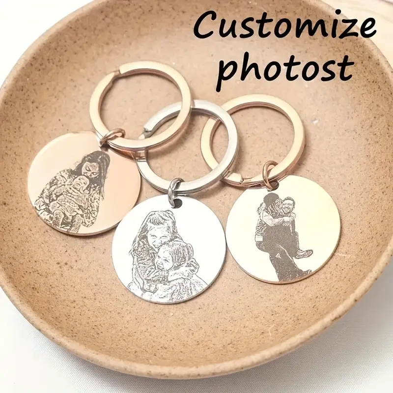 Porte-clés avec portrait gravé - Initial Ring Custom avis et prix
