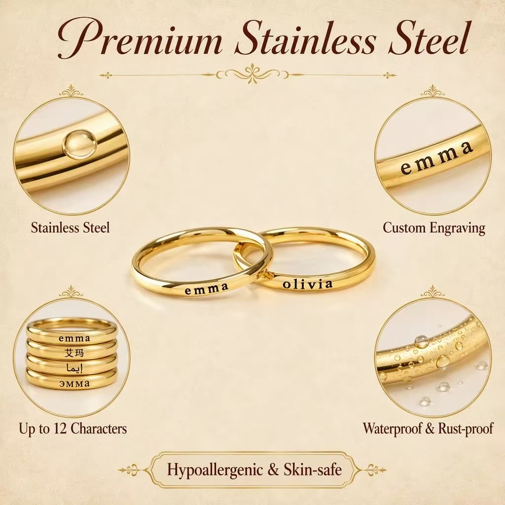 Bagues personnalisées gravées  - Initial Ring Custom avis et prix