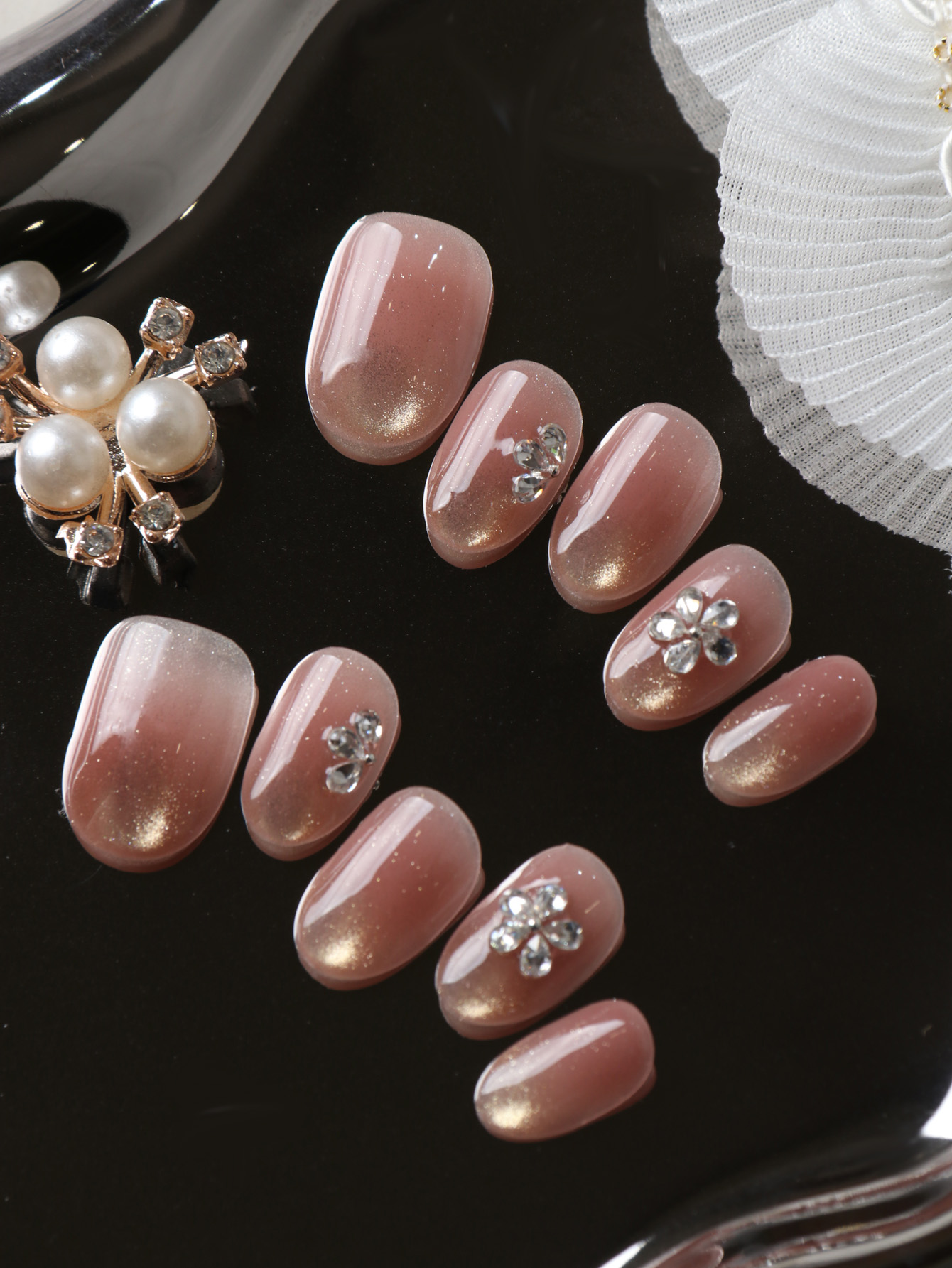 10 faux ongles courts à presse - Pressed Flower Art avis et prix