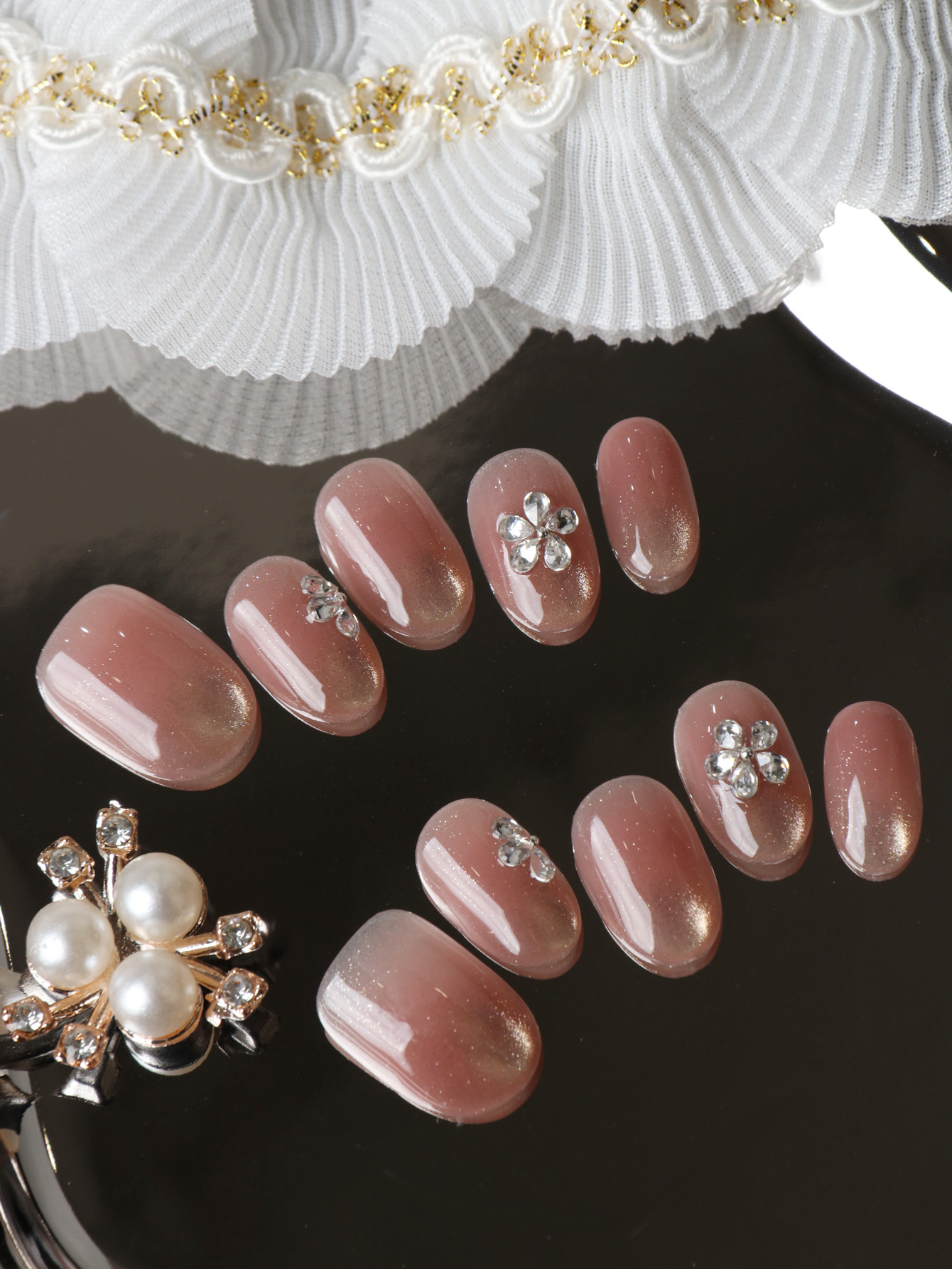 10 faux ongles courts à presse - Pressed Flower Art avis et prix